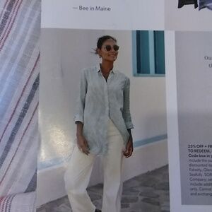 NWT GARNET HILL EASY LINEN TUNIC M